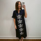 *** RESTOCKED*** Navy Embroidered Shift Dress