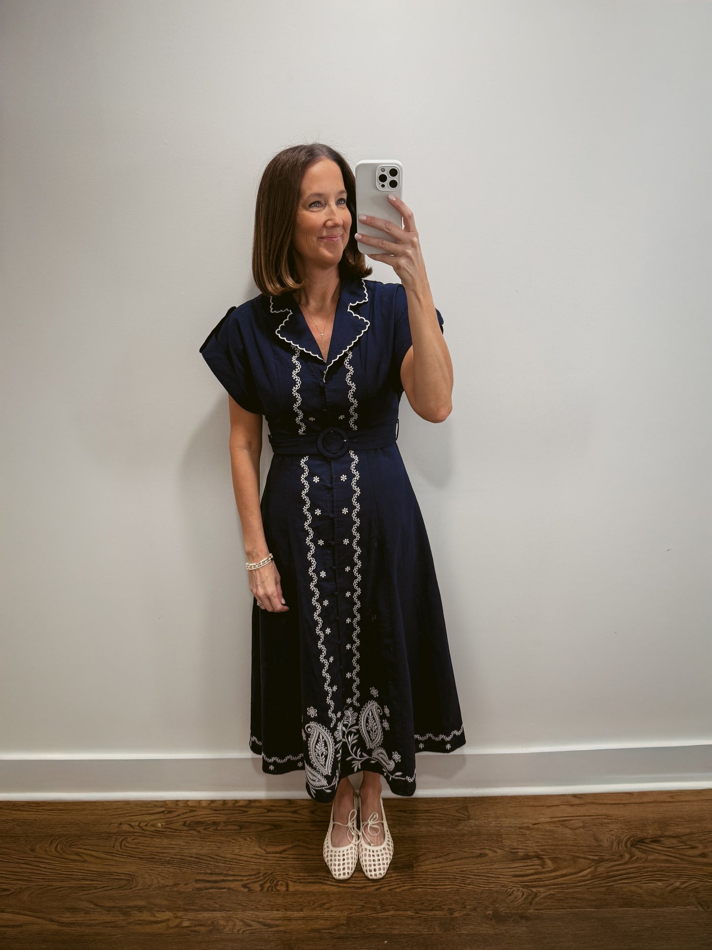 The Navy Vine Shirt Dress