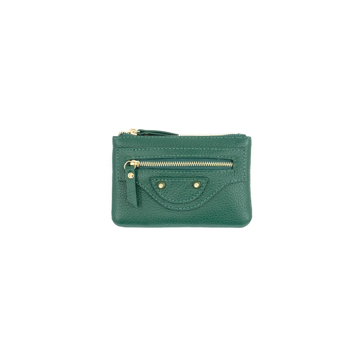 Leather Wallet Zip - Green