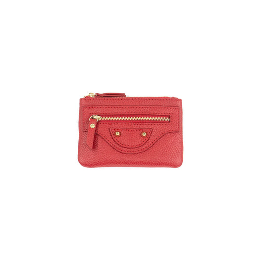 Leather Wallet Zip - Red
