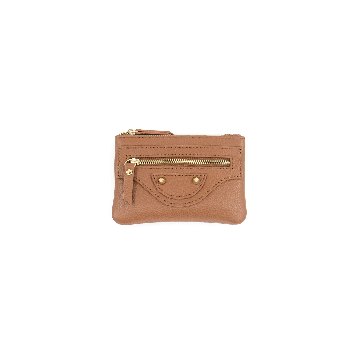 Leather Wallet Zip - Camel