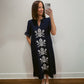 *** RESTOCKED*** Navy Embroidered Shift Dress