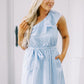 The Donna Blue and White One Shoulder Dress