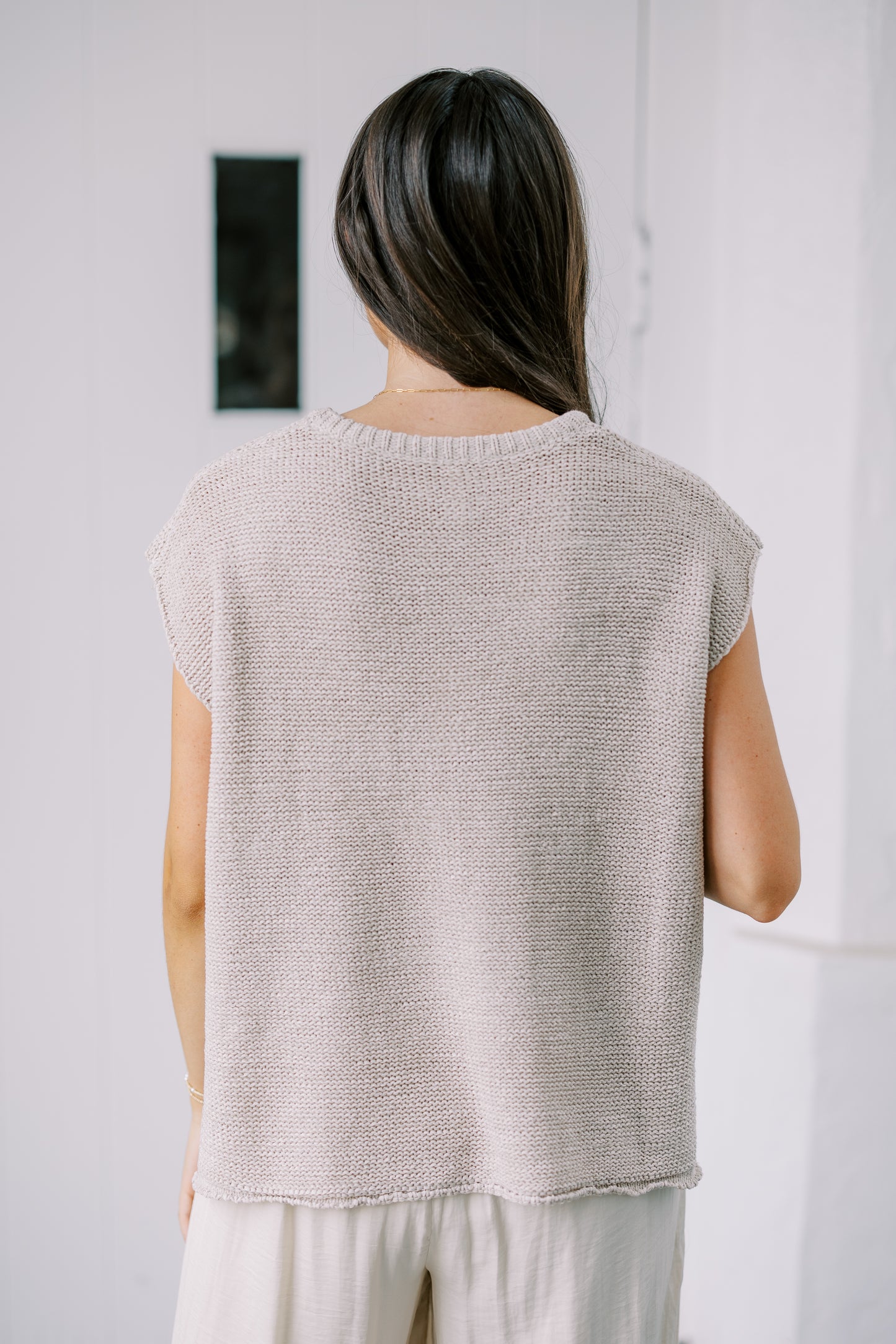 The Michelle Sweater Vest in Taupe