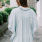 The Colleen Oversized Button Up Top in Mint