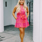 The Hanalei Mini Dress in Pink and Sherbet