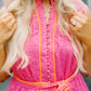 The Hanalei Mini Dress in Pink and Sherbet