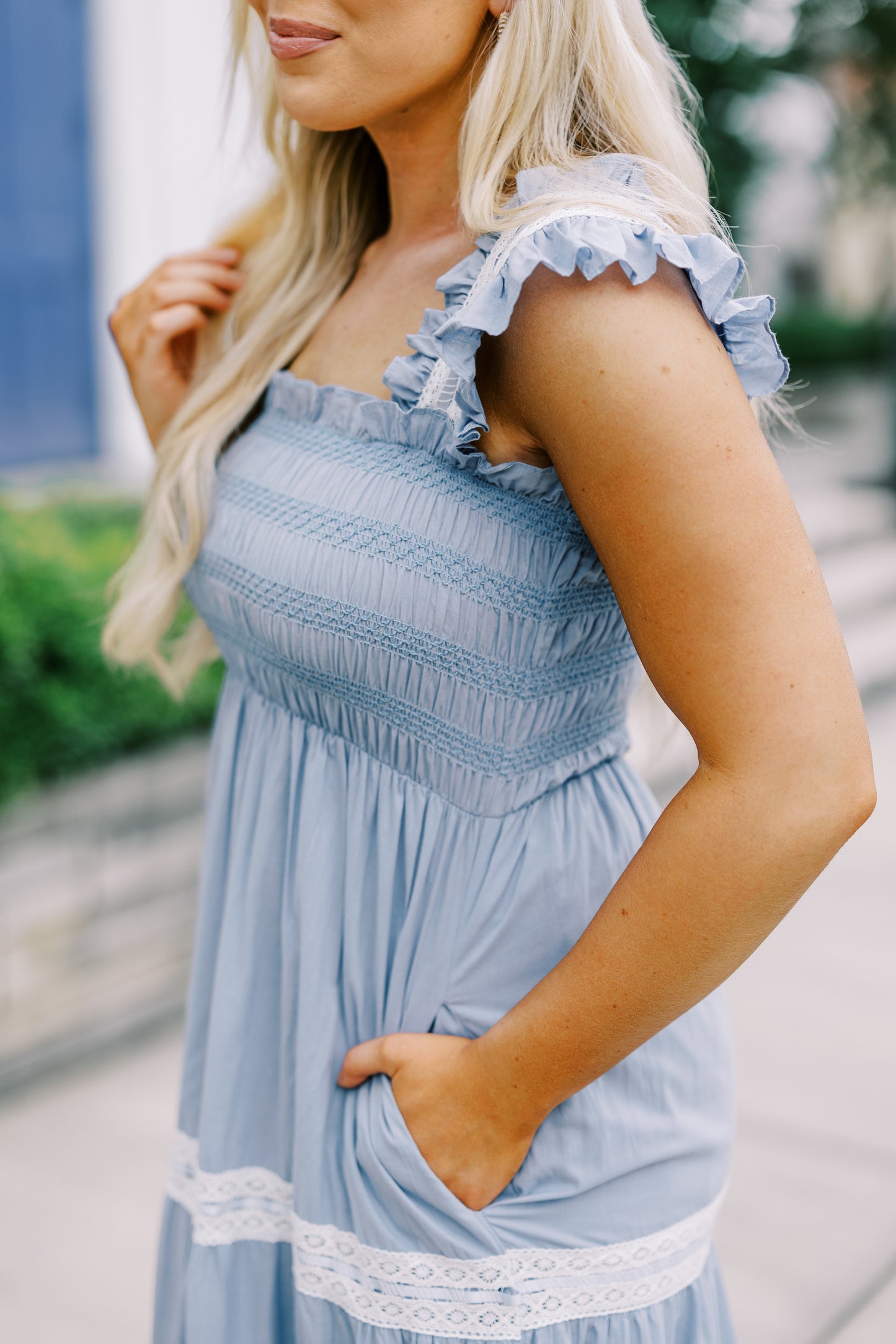 The Paisley Dress in Baby Blue