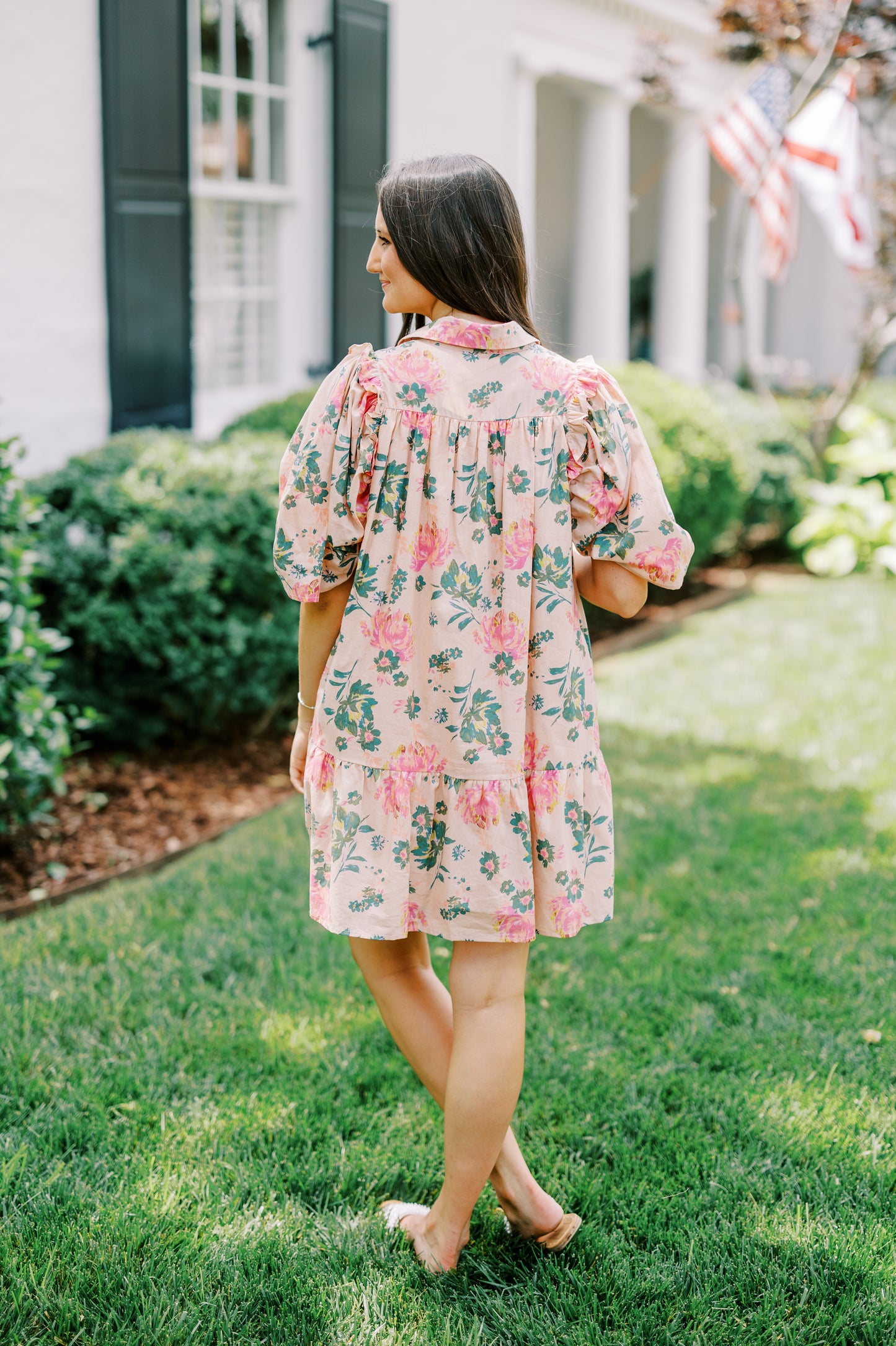The Beth Peach Floral Dress