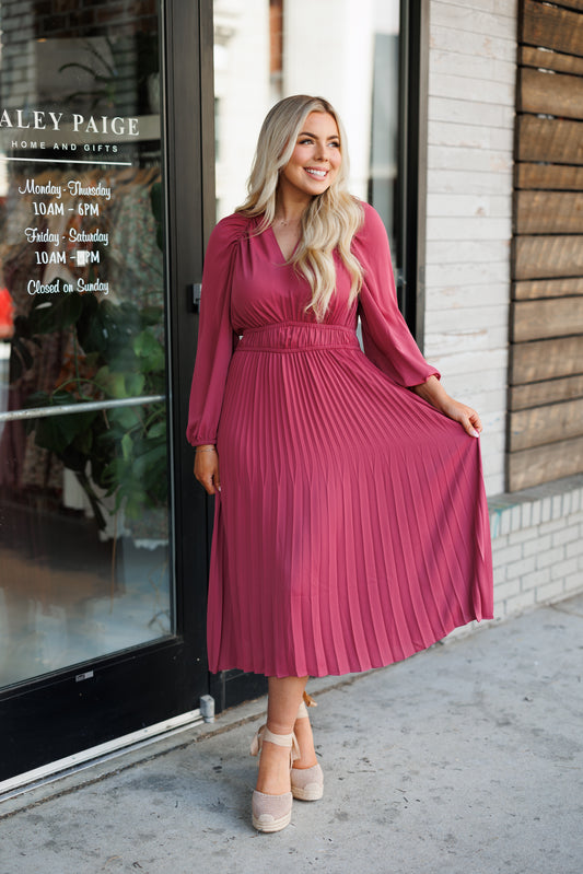 The Sophia Dress in Dusty Pink