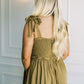 The Eloise Midi Dress in Mustard Green