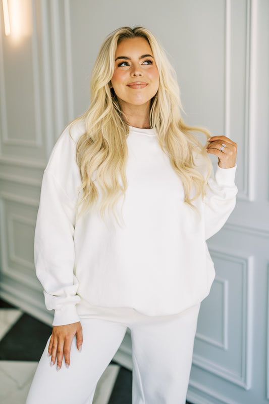 The Caley Sweatshirt in Seashell Ivory