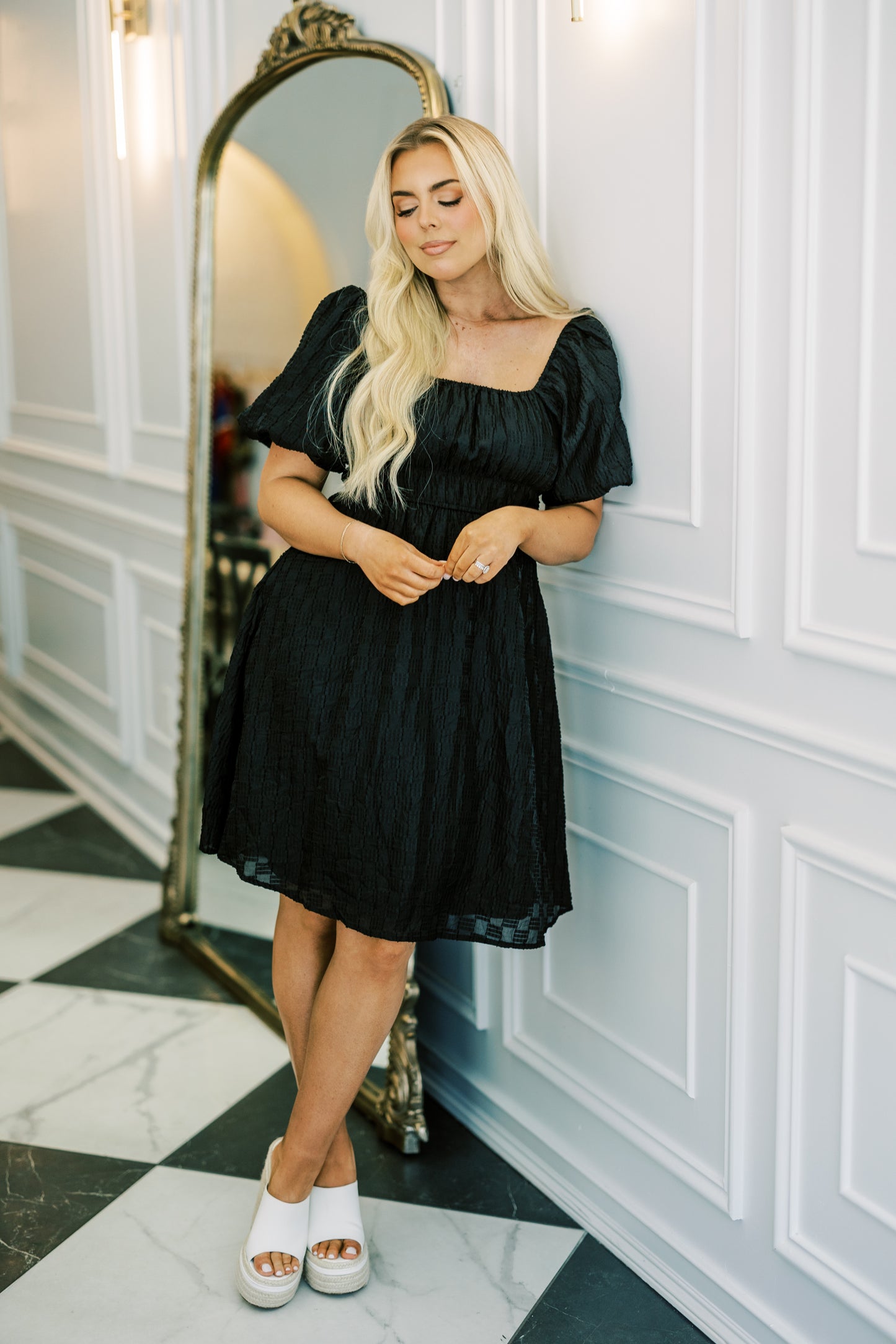 The Sarah Bubble Sleeve Dress