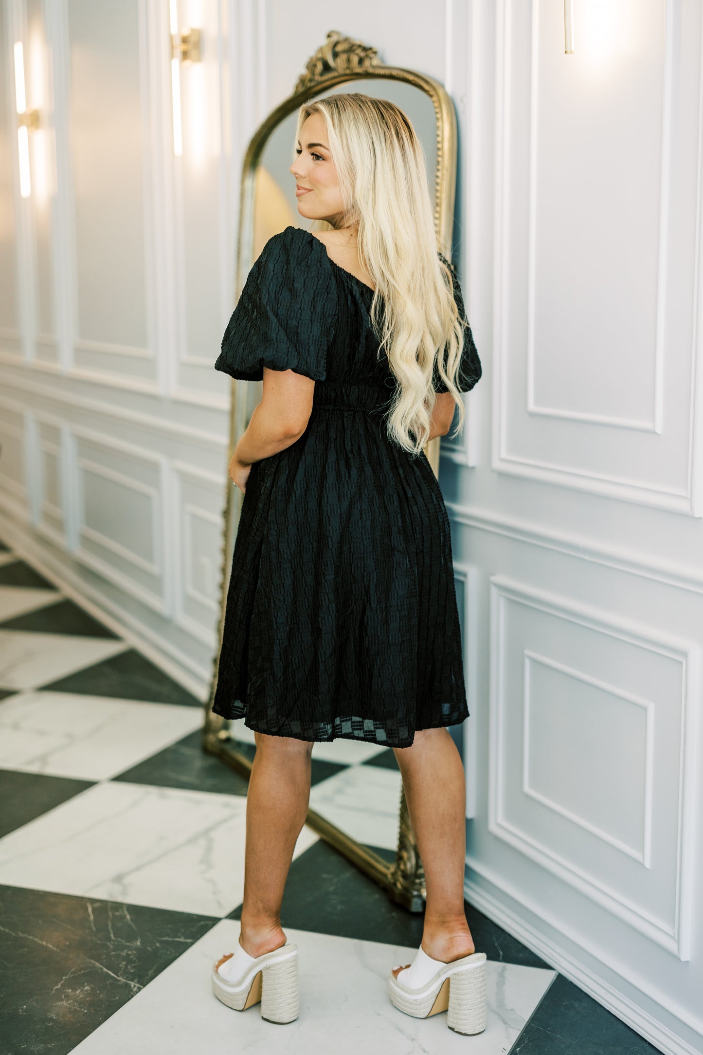 The Sarah Bubble Sleeve Dress