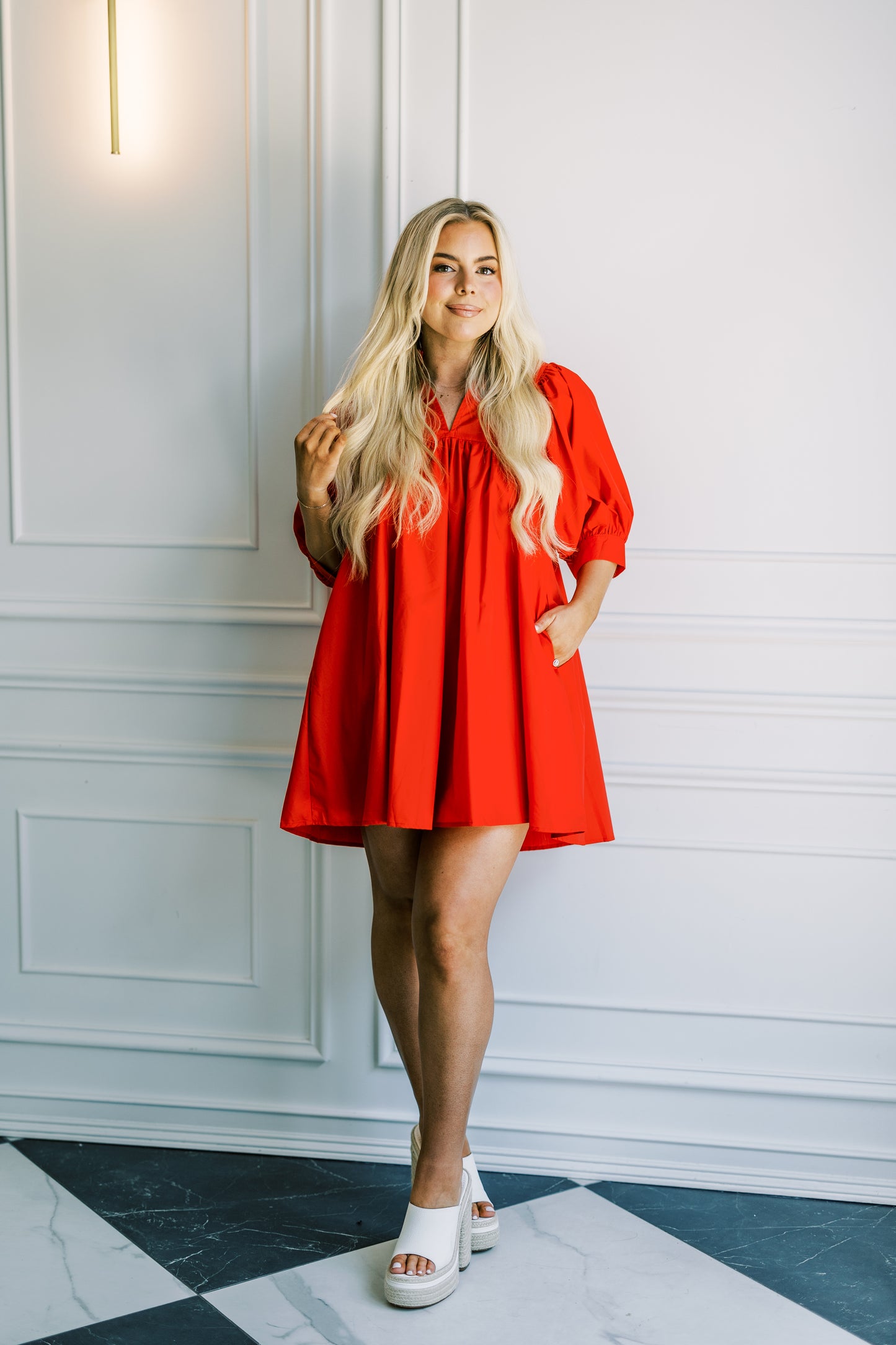 The Sherri Mini Dress in Red