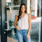 The Ruby Bow Sweater Vest in Cream