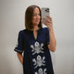 *** RESTOCKED*** Navy Embroidered Shift Dress
