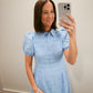 The Blue Eyelet Midi Dress