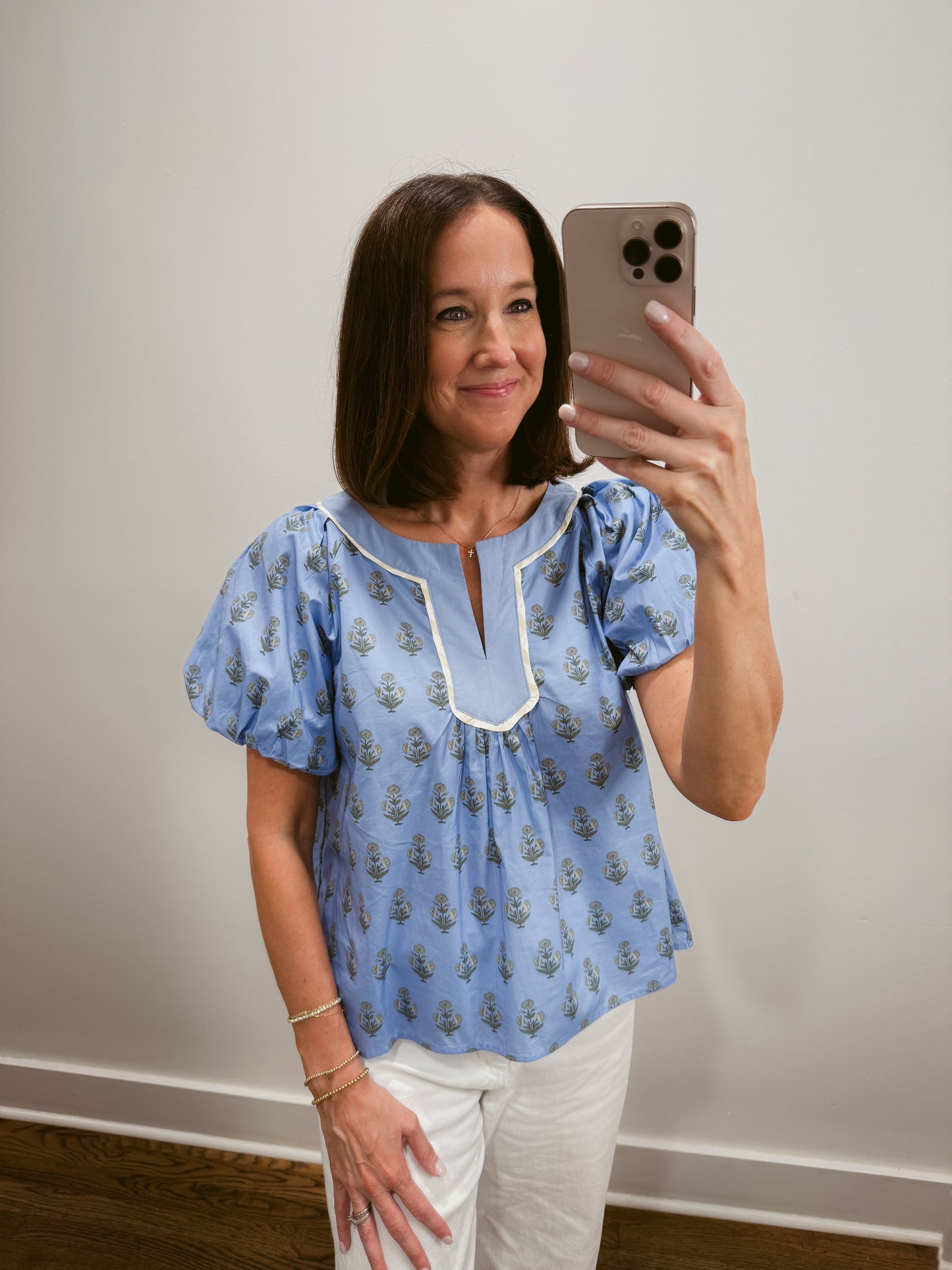 Camellia Print Blouse