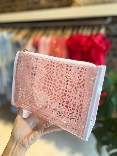 Large-Lattice Pink Clear Bag by TRVL