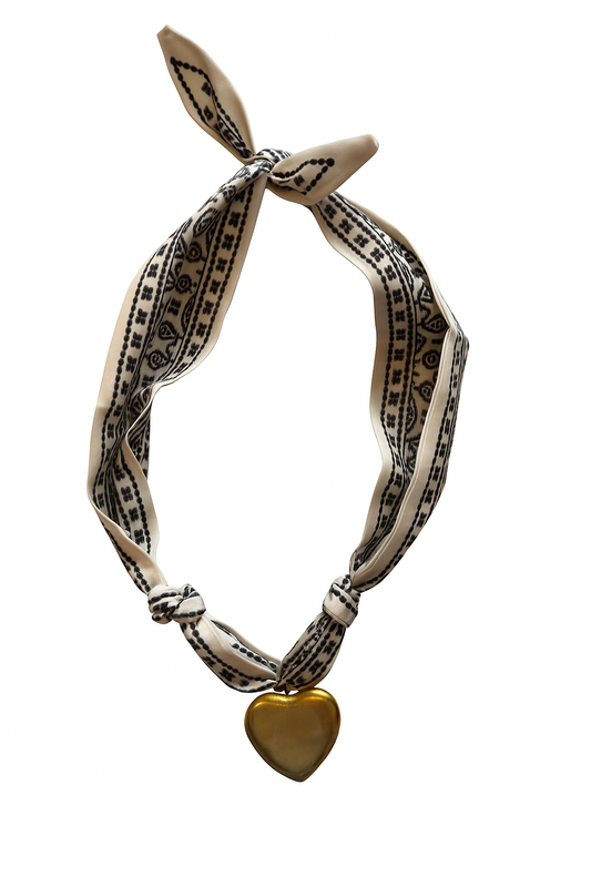 Brushed Gold Heart Scarf