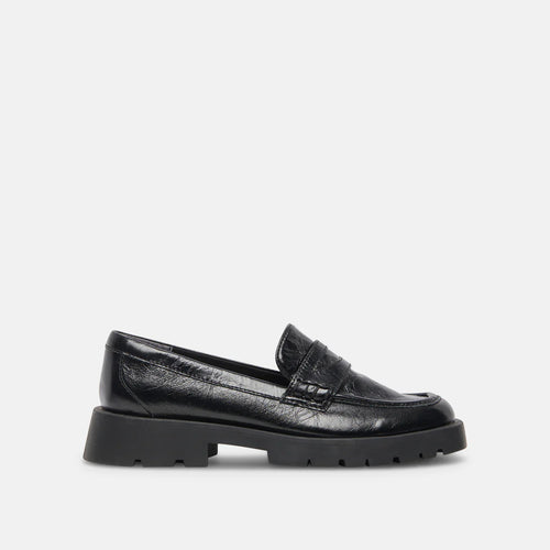 Dolce Vita Elias Flats in Onyx Crinkle Patent