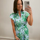 The Green Floral Eyelet Midi Dress