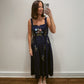 Navy Wildflower Embroidered Midi Dress