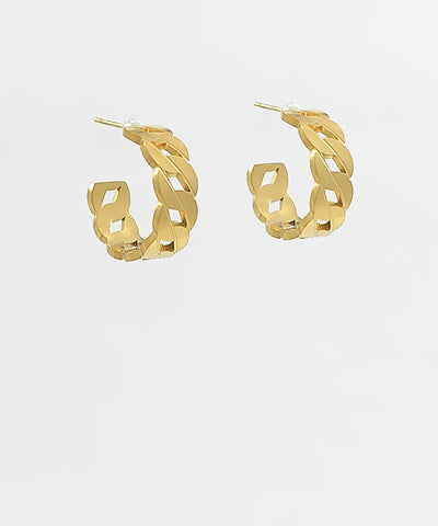 Gold Chain Link Hoops