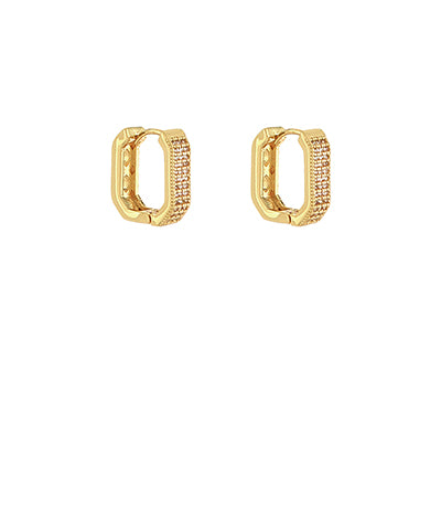 CZ Pave Octagon Hoops