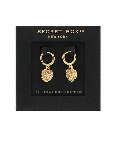 Heart Dangle Hoop Earrings