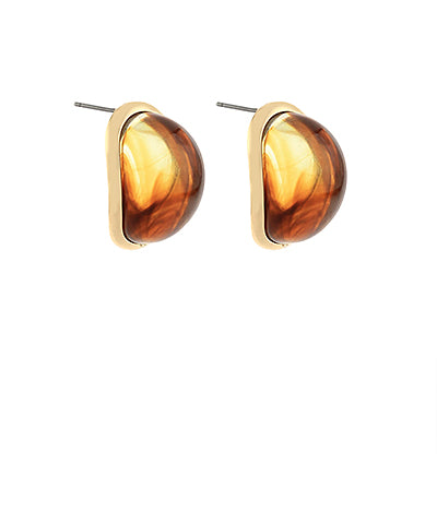 Oval Tortoise Gold Earrings