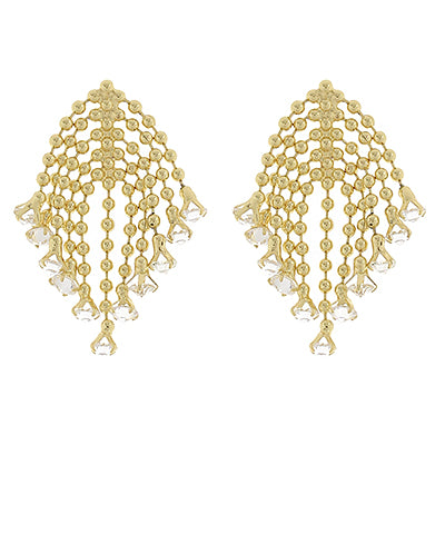 Long Fringe Ball Earrings
