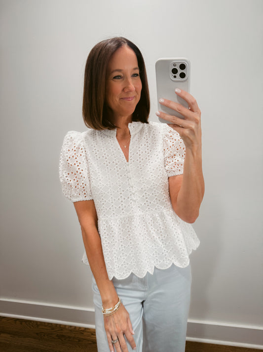 The Eyelet Blouse in White