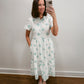 Seafoam Bloom Tiered Midi Dress