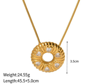 Chunky Gold Round Statement Necklace