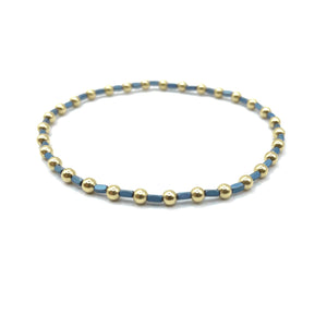 3mm Color Crush Harbor Gold Filled Waterproof Bracelet-blue