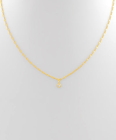 Dainty Round Diamond Necklace