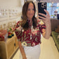 The Floral Foliage Top in Maroon