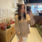 The Draper Top in Taupe