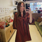 The Bourdeaux Balloon Sleeve Swing Dress