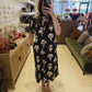 The Noir Column Dress in Black Floral Motif