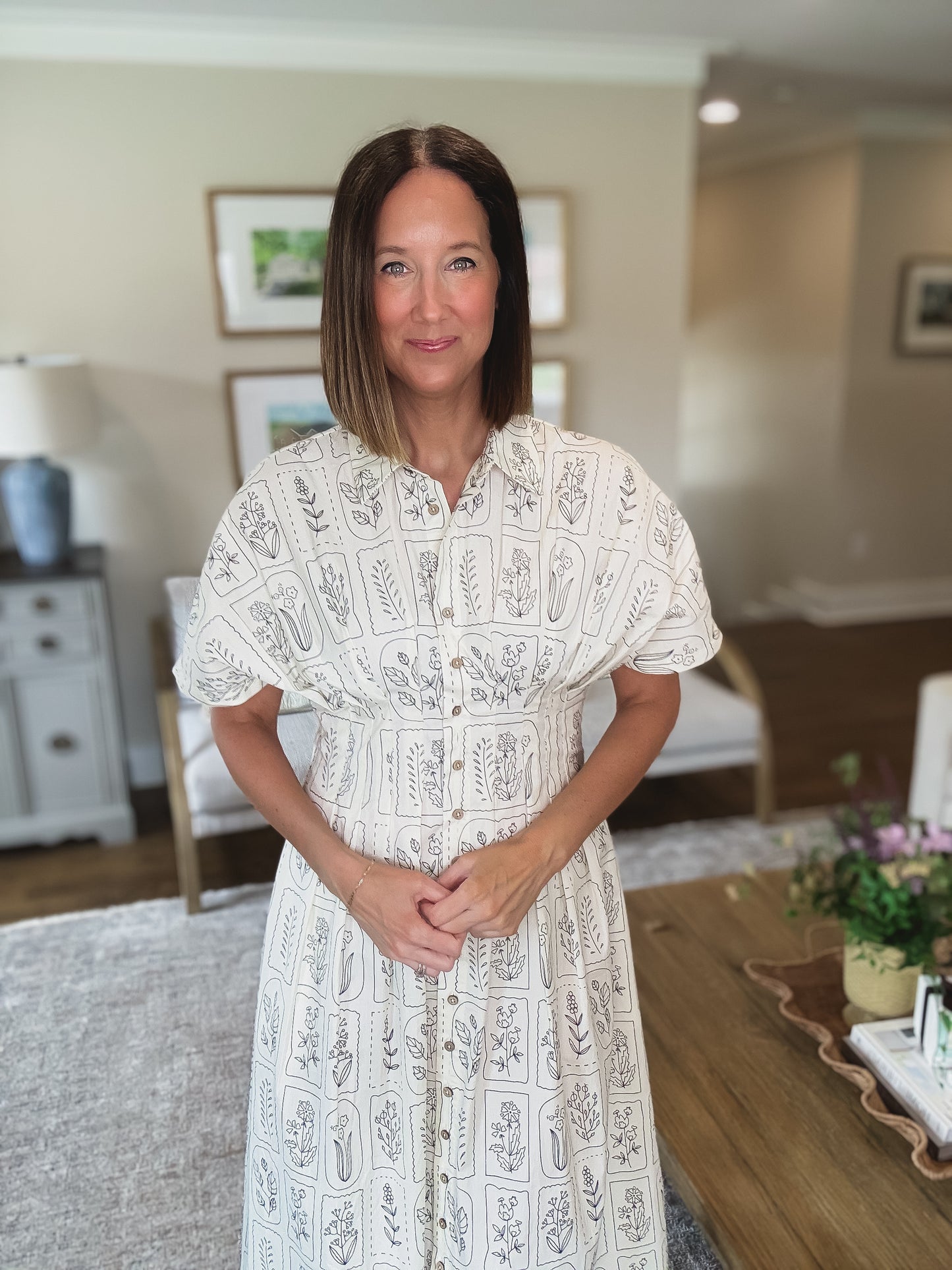 The Botanical Sketch Midi Dress