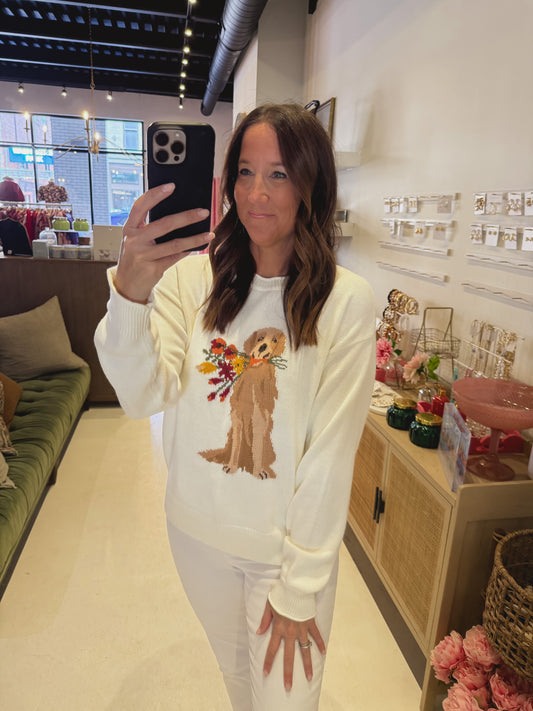 The Puppy and Petals Sweater