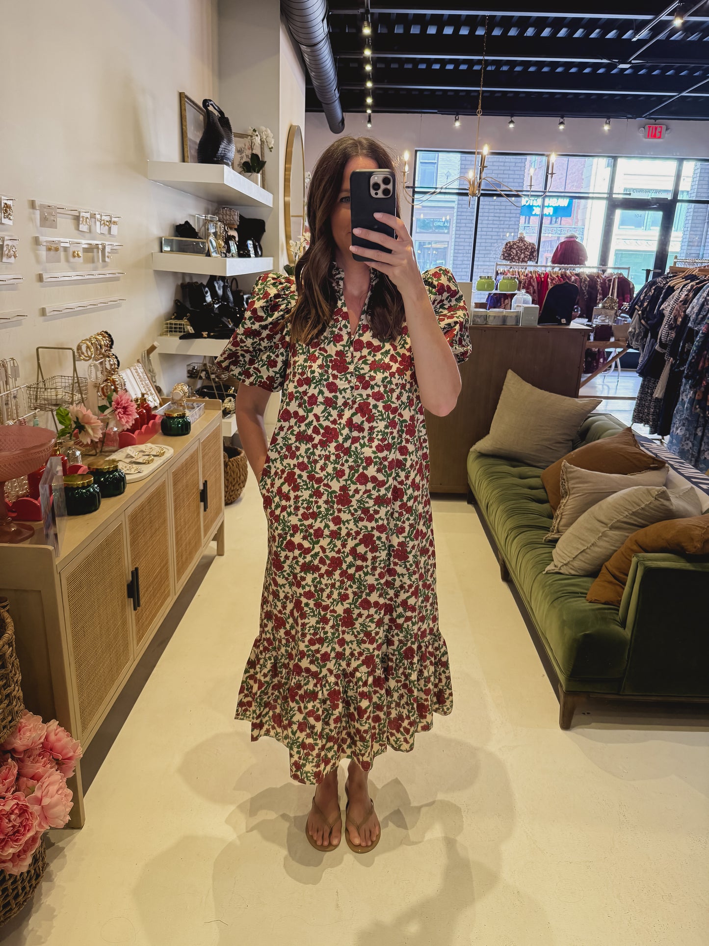 The Autumn Floral Dress in Burgundy