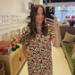 The Autumn Floral Dress in Burgundy