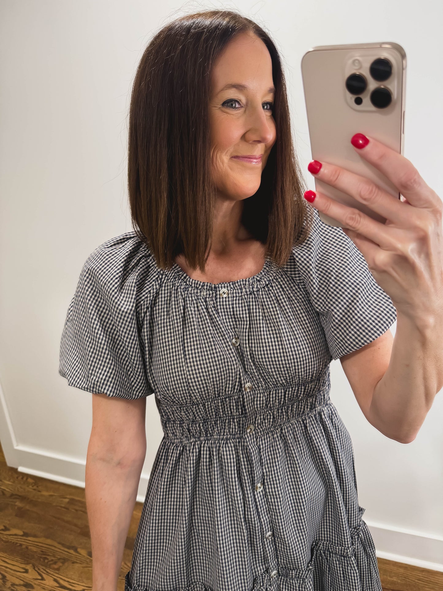Nantucket Gingham Dress in Navy