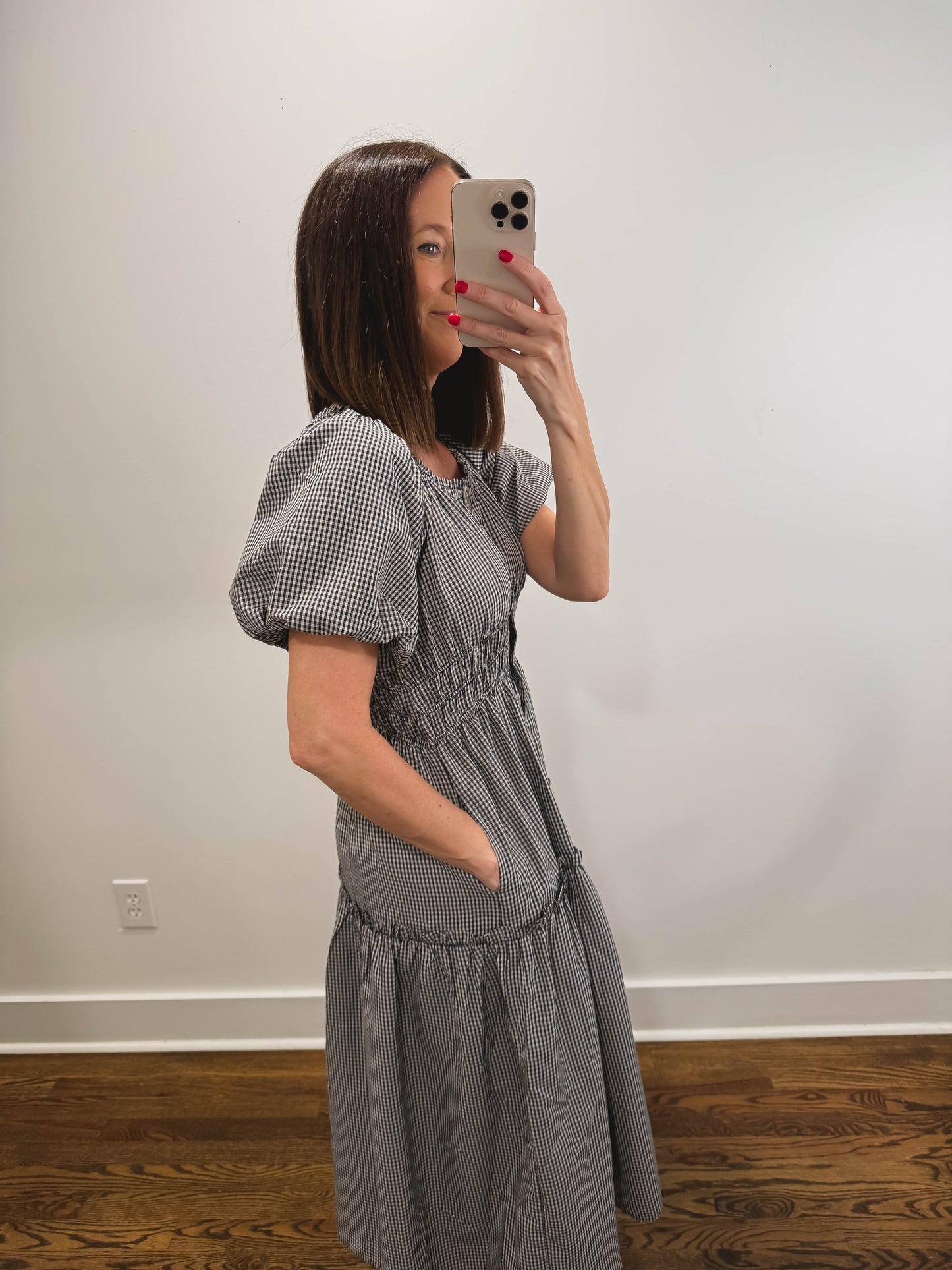 Nantucket Gingham Dress in Navy