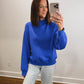 Nelly Mock Neck Pullover in Royal Blue