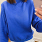 Nelly Mock Neck Pullover in Royal Blue